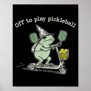 Poster Sapo Mago Segura Raquete Patinete Vai Para Jogar P