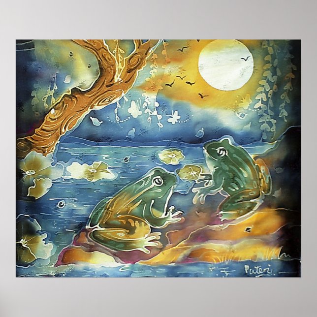 Póster Sapo na pintura à luz da Lua (Frente)