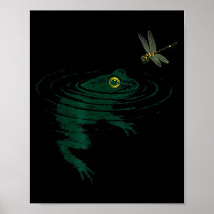 Poster Sapo nadando, libélula Sapo, Gráfico de Animal Eng