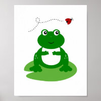Sapo no Lily Pad com Ladybug Nursery Wall Art