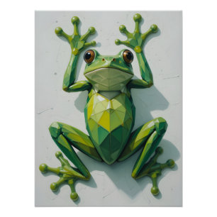 Póster Sapo Poligonal Superior para Baixo