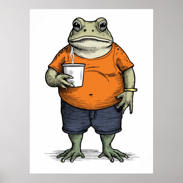 Poster Sapo Preguiçoso Engraçado (Frente)