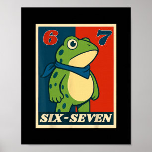 Poster Sapo Seis Sete Engraçado 6 7 Meme Geração Alpha Gí