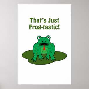 Poster Sapo verde de desenho que é apenas Sapo-tástico