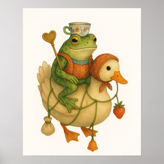 Poster Sapo Whimsic Andando um Pato (Frente)