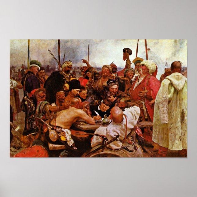 Póster Saporoschzen Escreve Uma Carta Ao Sultão Turco (Frente)