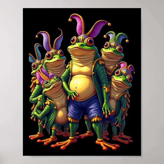 Poster Sapos Mardi Gras Funny Costume (Frente)