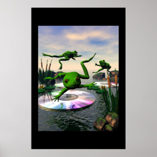 Poster Sapos pulando em CD Lily Pads
