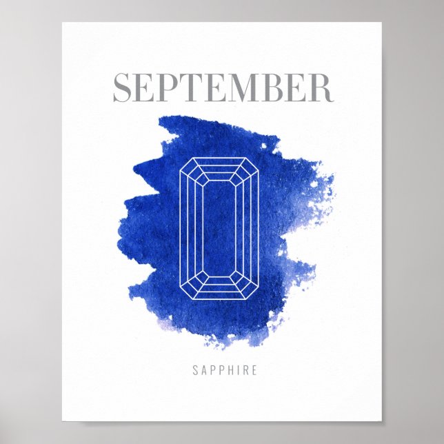 Poster Sapphire Birthstone setembro (Frente)