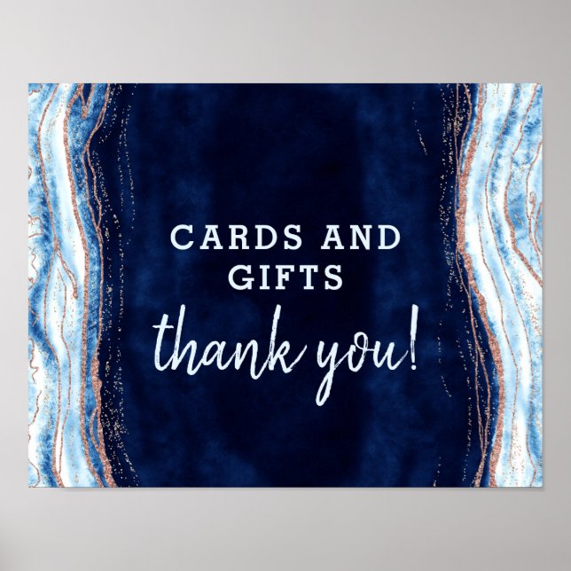 Poster Sapphire Geode Cards & Gifts Mesa de Casamento (Frente)