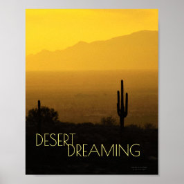 Poster Saquaro Cactus Arizona Sunset Amber Amarelo
