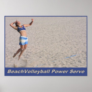 Poster Saque do poder de BeachVolleyball
