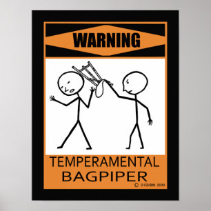 Póster Saqueiro de advertência temperamental