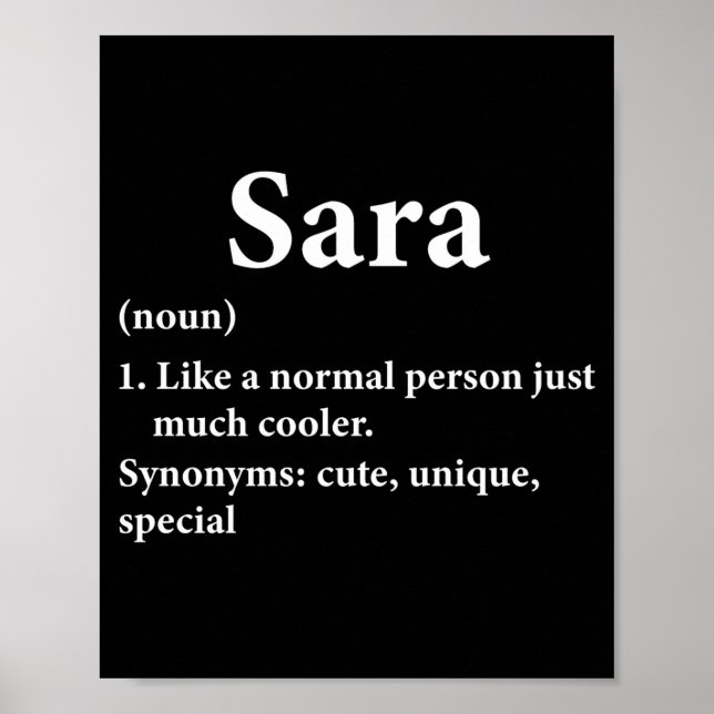 Poster Sara Name Definition Funny D  (Frente)