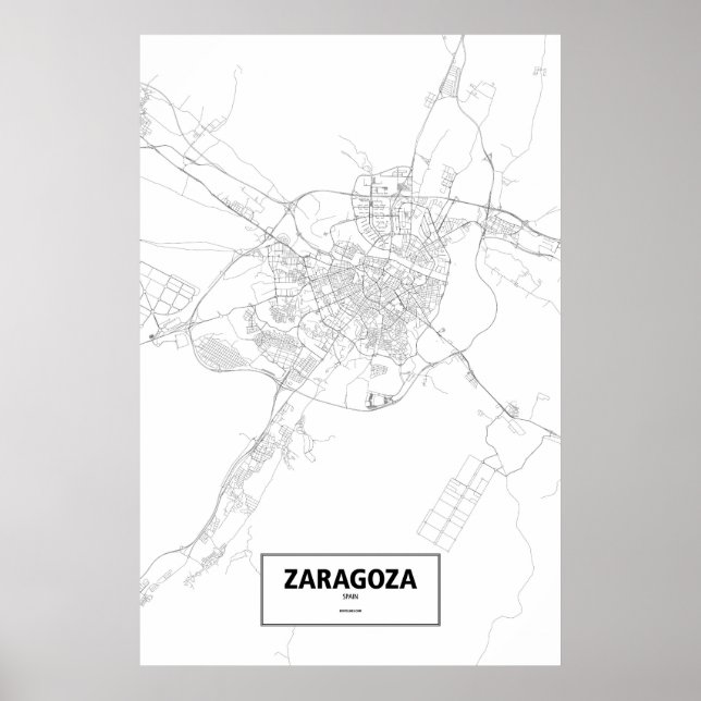 Poster Saragoça, Espanha (preto no branco) (Frente)