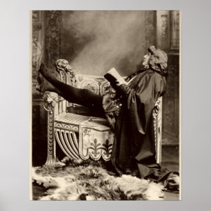 Poster Sarah Bernhardt (1844-1923) como Hamlet no 1899