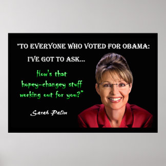 Póster Sarah Palin - Hopey-Changey