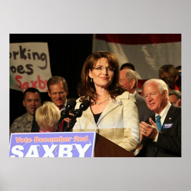 Póster Sarah Palin no Cartaz do Comício de Chambliss (Frente)