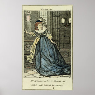 Póster Sarah Siddons como a senhora Macbeth