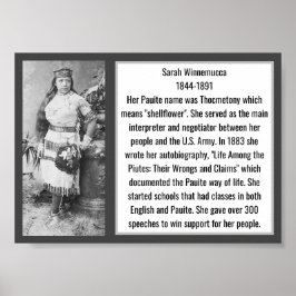 Poster Sarah Winnemucca Líder Autor Nativo Americano