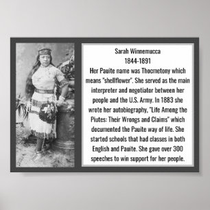 Poster Sarah Winnemucca Líder Autor Nativo Americano
