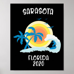Poster Sarasota Flórida Férias Surf Praia Família Viagem