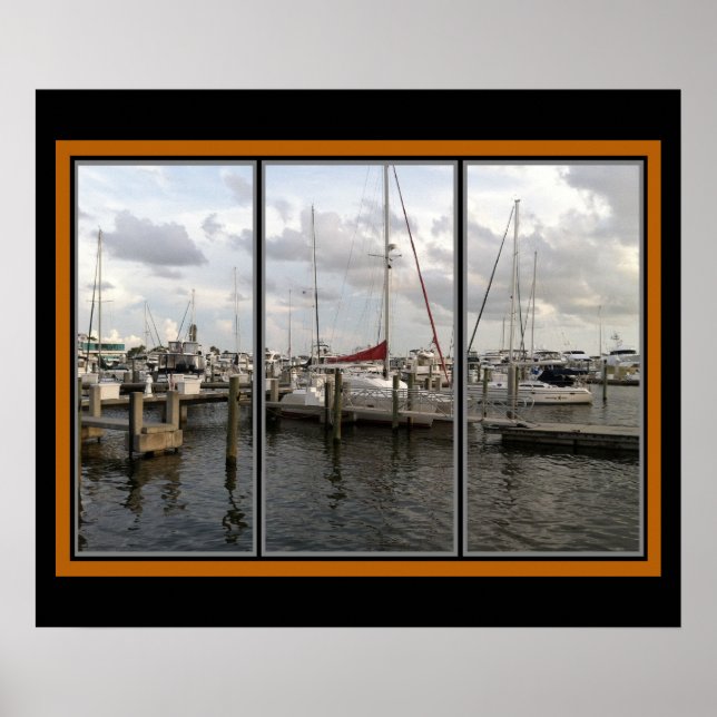 Póster Sarasota Florida Marina (Frente)