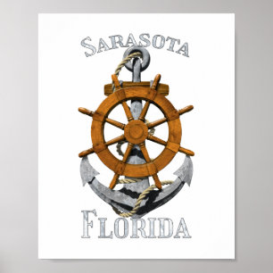 Poster Sarasota Flórida Vacinação - Âncora Náutica Helm S