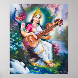 Poster Saraswati por M Ramalingam