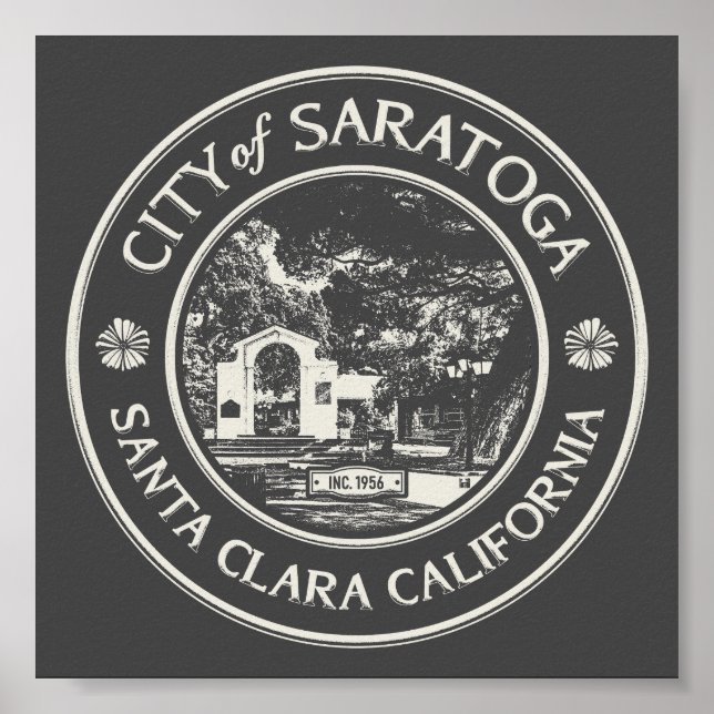 POSTER SARATOGA CALIFORNIA VINTAGE (Frente)