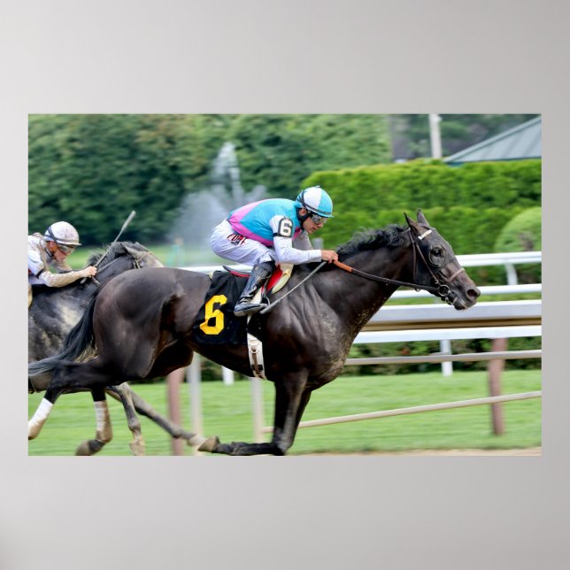Poster Saratoga Race - Big Bobby & jockey Junior Alvarado (Frente)