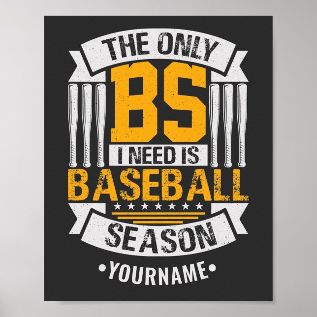 Poster Sarcasmo Engraçado Baseball (Frente)