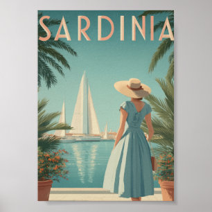 Poster Sardenha vintage anos 50