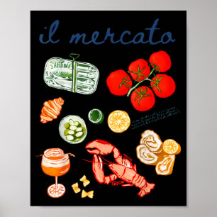 Poster Sardinha de Verão com Lagosta e Tomate Italiano Il