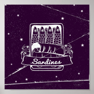 Poster Sardinhas em lata em estado de tensão