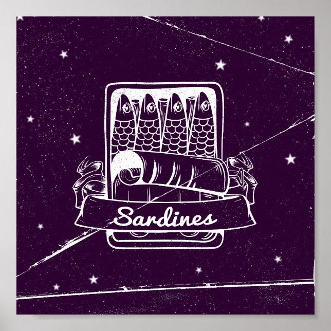 Poster Sardinhas em lata em estado de tensão (Frente)
