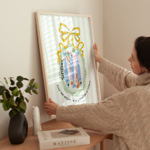 Poster Sardinhas num Prato com Cartaz de Cozinha de Laço 