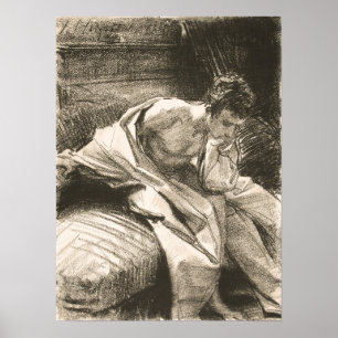 Poster Sargent - Estudo De Um Jovem Sentado