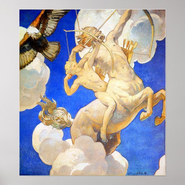 Poster Sargent - Quíron e Aquiles 1921 (Frente)