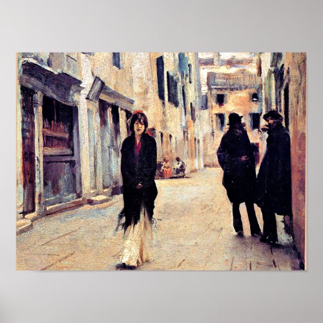 Poster Sargent - Rua em Veneza, belas artes (Frente)