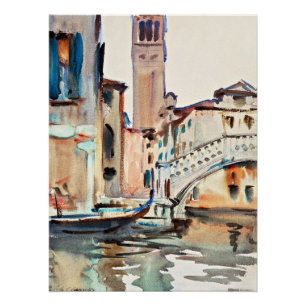 Póster Sargent - Uma Ponte e uma Campanila, Veneza,