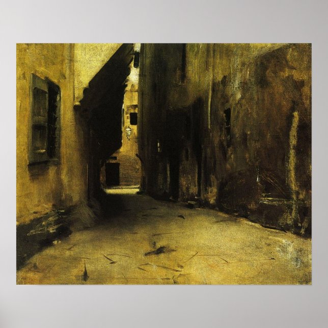 Poster Sargent - Uma Rua em Veneza 1882 (Frente)