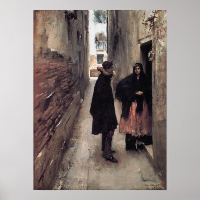 Poster Sargent - Uma Rua em Veneza 1882 (Frente)