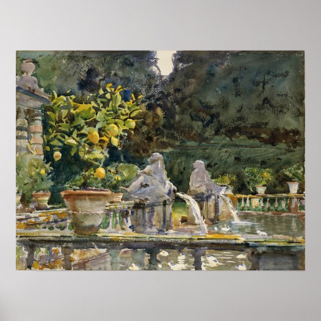 Poster Sargent - Villa Di Marlia Lucca, Uma Fonte (Frente)