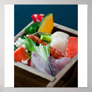 Póster Sashimi no Japão, cozinha japonesa
