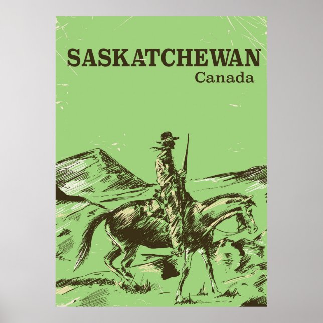 Poster Saskatchewan Canada viagens vintage (Frente)