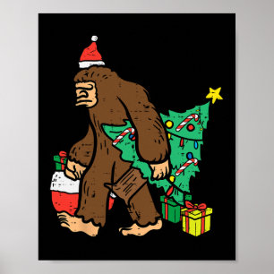 Poster Sasquatch de Natal Bigfoot Natal Crianças Homens M
