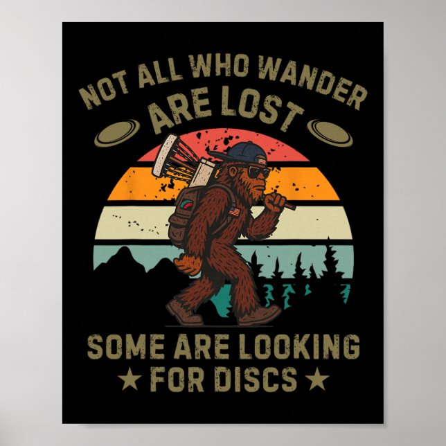 Poster Sasquatch Disc Golfer Divertido Disc Golf _2  (Frente)