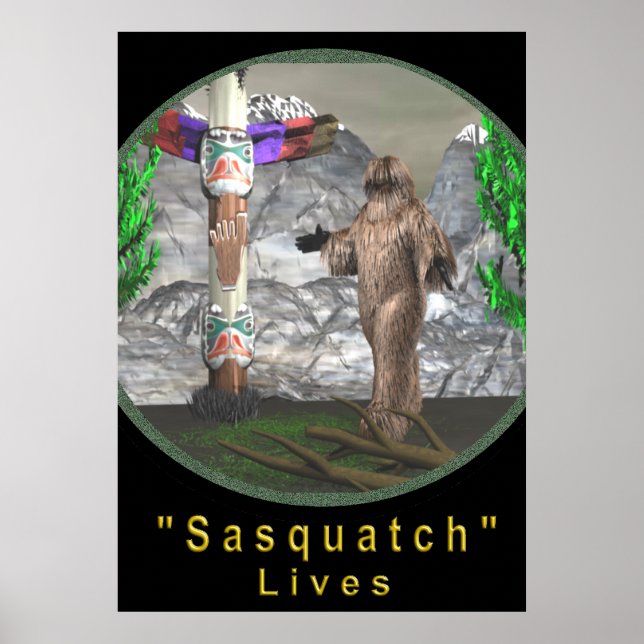 Póster Sasquatch do pé-direito (Frente)