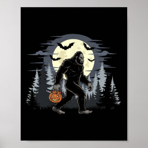 Poster Sasquatch Do Pé Grande Halloween Na Floresta Jack-